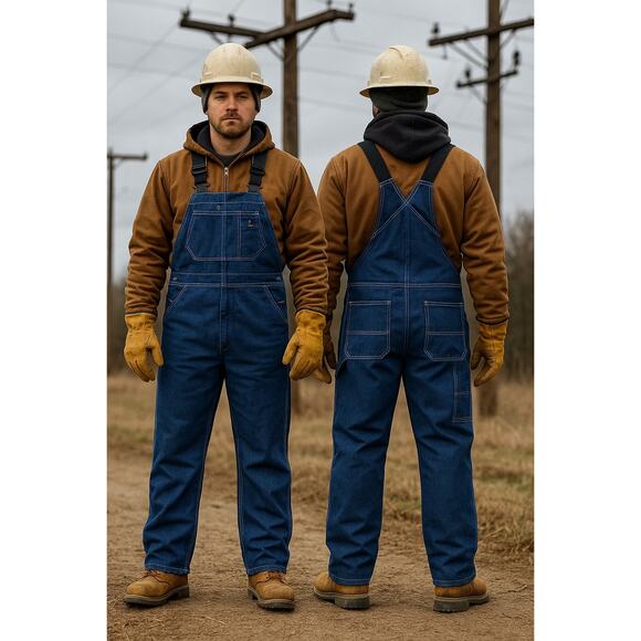 Lapco Mens 2XL Fire-Resistant ATPV 18 Protect 450 Denim B13FRDN Bib-Overalls - Picture 10 of 12